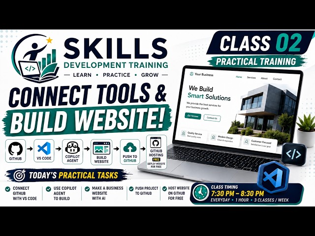 Class 02 | Build & Host a Website with AI for FREE | GitHub + VS Code + Copilot Agent