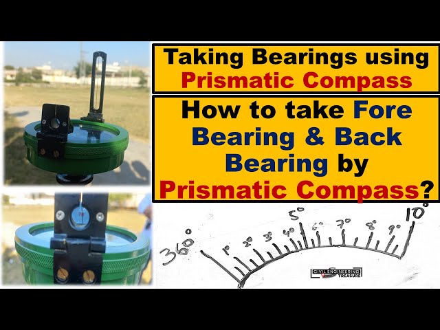 how to take bearing by prismatic compass?|fore bearing & back bearing by prismatic compass|Surveying