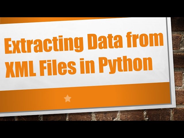 Extracting Data from XML Files in Python