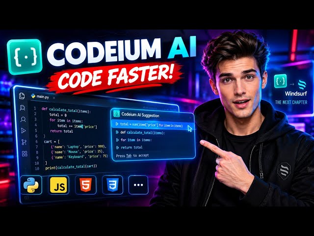 Codeium AI Tutorial for Beginners 🚀 | AI Coding Assistant Explained in below 4 Minutes