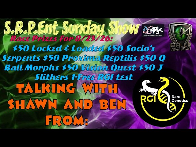 S.R.P.Ent Sunday Show 8/23/26 with Shawn and Ben from RGI