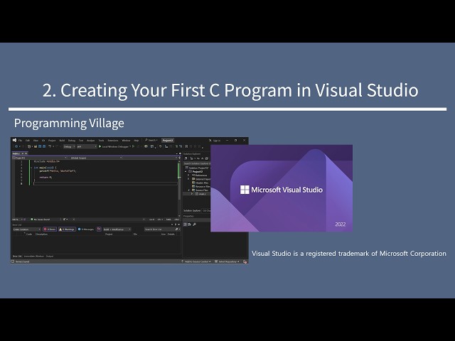 2. Creating Your First C Program in Visual Studio