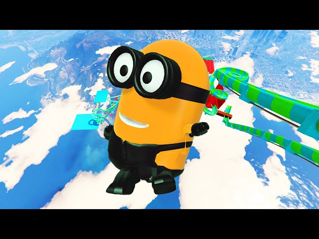GTA 5 Orange Minion Water Slide Challenge (Fails & Ragdolls)