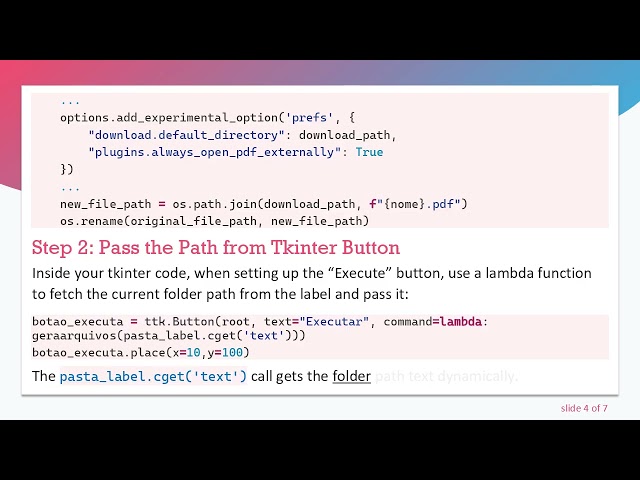 How to Pass a tkinter Selected Folder Path to Your Python Web Scraper
