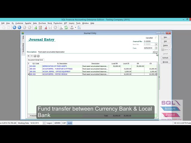 1.3 Journal Entry in SQL Accounting System