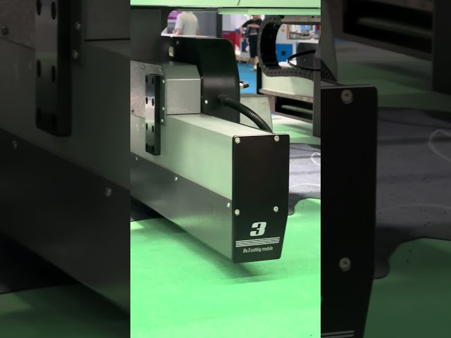Genuine leather scanning, nesting and cutting by TPS TS-3016 leather cutter for shoes.