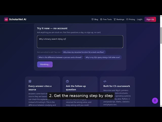 Free AI Tutor That Cites Its Sources: Why Is Binary Search O(log n)?