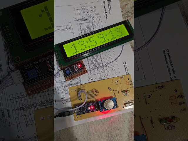 RTC clock with huge numbers on i2c LCD4004 display (4) #arduino #engineering #LCD4004