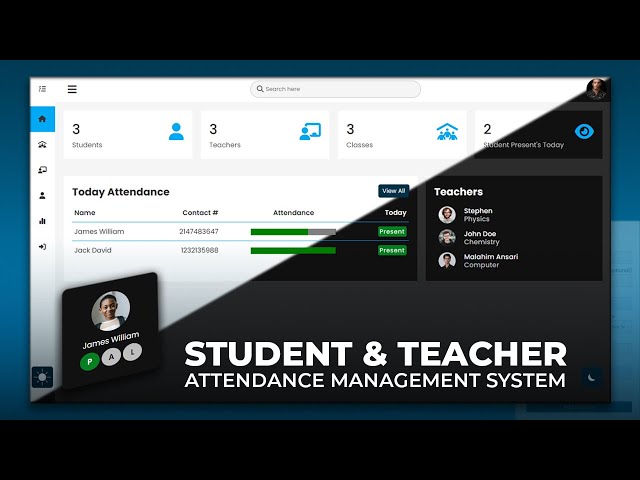 Student - School Attendance System with HTML, CSS, JavaScript, Ajax & PHP