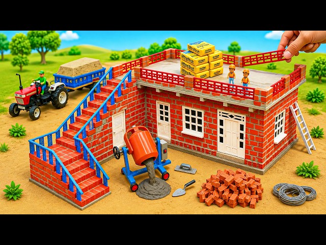 After the Big Storm DIY Mini Tractor Builds a Modern Brick and Concrete House | Science Project