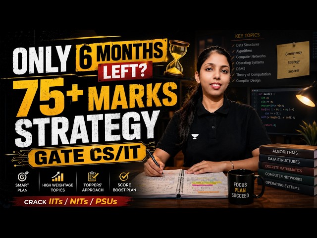 Only 6 Months Left for GATE 2027? 🔥 75+ Marks Strategy for GATE CS/IT