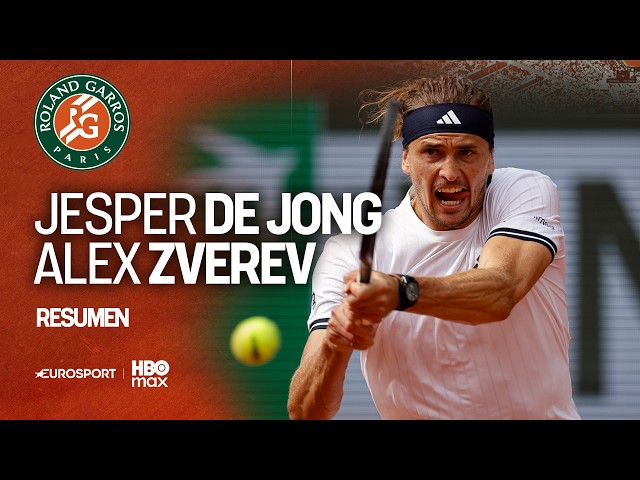 Jesper DE JONG vs Alex ZVEREV | RESUMEN y RESULTADO - TERCERA RONDA | ROLAND-GARROS 2026