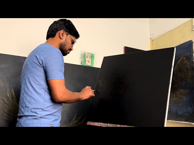 Real Time Painting with Textures | How to Texture in a Contemporary Abstract Painting & Abstract Art
