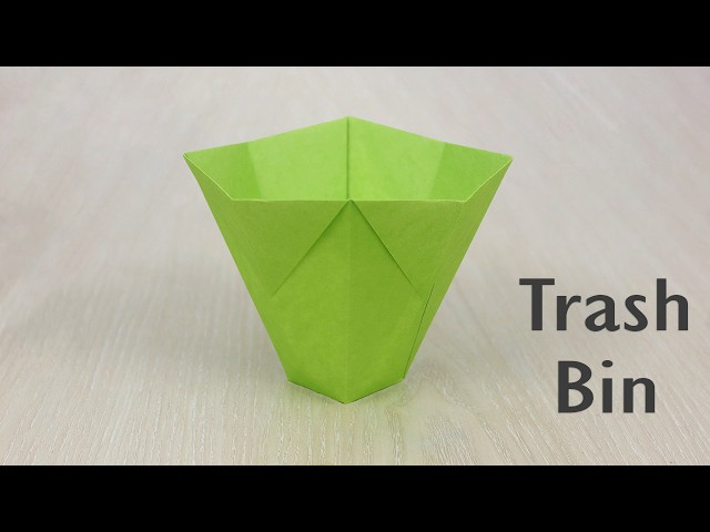 How to Make an Origami Trash Bin - Paper Storage Box Tutorial