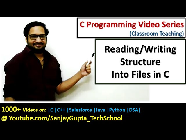 Reading and Writing structure into File in C language | C programming video tutorials series