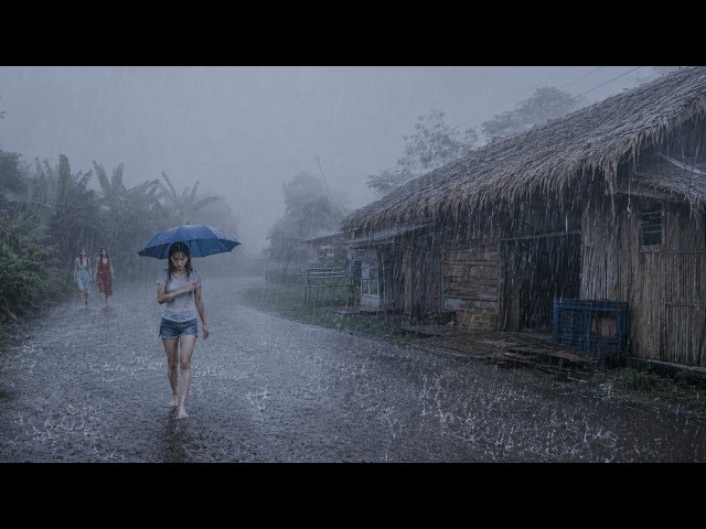THE RAIN WON’T STOP! 🌧️ Walking in Extreme Rain in Indonesia | Sleep & Insomnia Relief