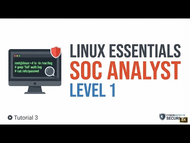 Linux Essentials | SOC Analyst | Level 1 | Tutorial 3 | 4k