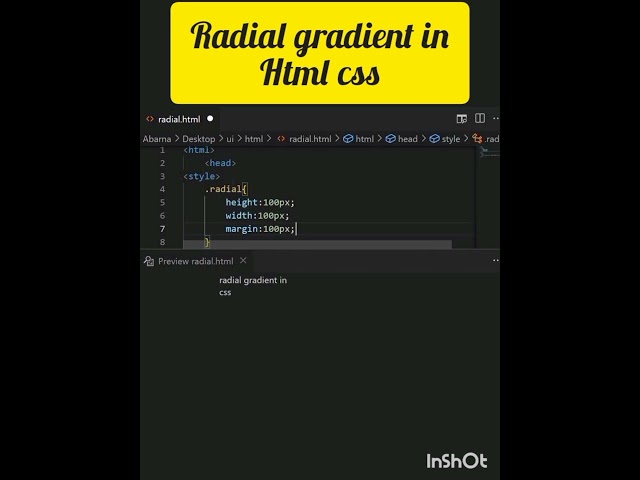 Radial gradient in html css