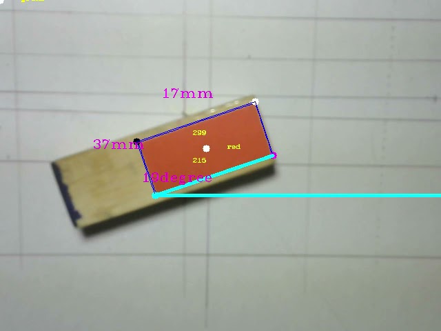 Rectangle abject detecting | Color, Position, Size, Rotating angle using OpenCV