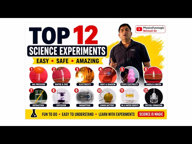 Top 12 Amazing Science Experiments You Can Do at Home | PhysicsFunmagic |Nmmali sir Science Projects