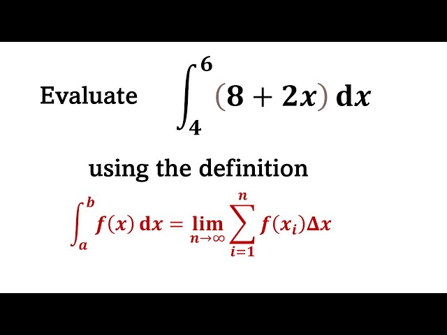 DEFINITION OF A DEFINITE INTEGRAL