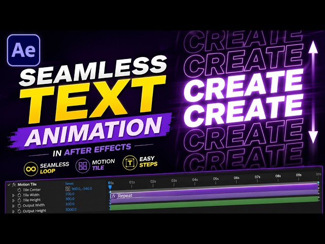 Seamless Text Animation in After Effects | Easy Scrolling Text Effect