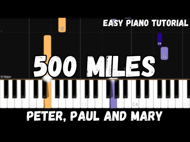 Peter, Paul and Mary - 500 Miles (Easy Piano Tutorial)