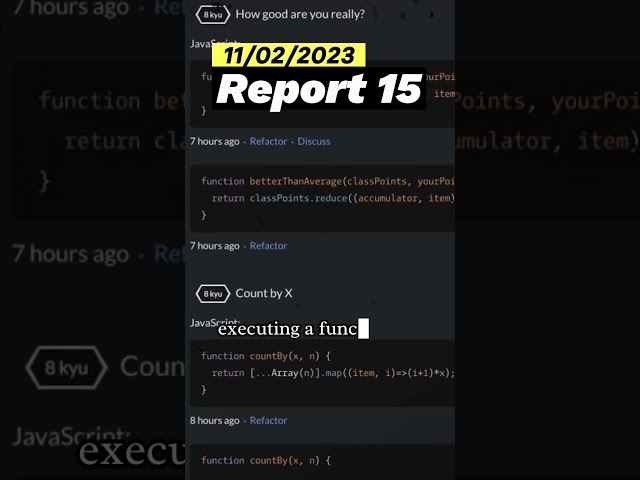 11/02/2023 - Report 15 - Javascript Functional Programming Method