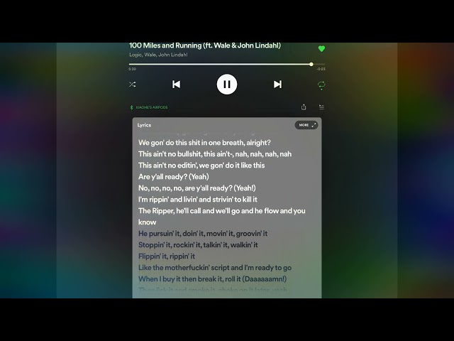 100 Miles and runnin-Logic (Fast verse)