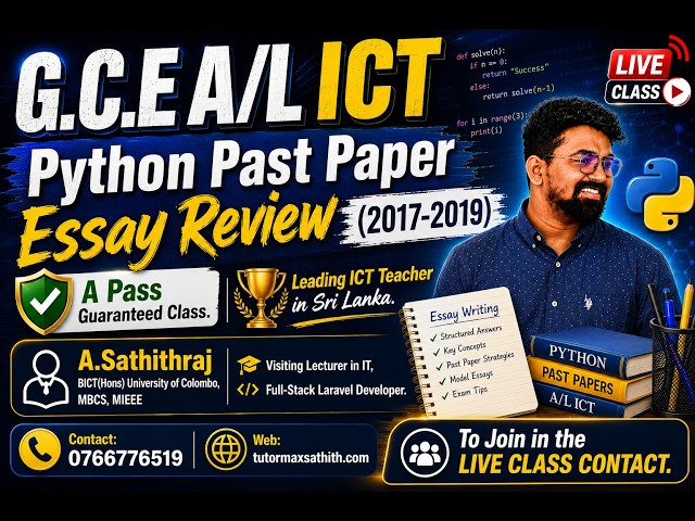 8. Python Past Paper Essay Review 2017–2019 | G.C.E A/L ICT Programming Revision