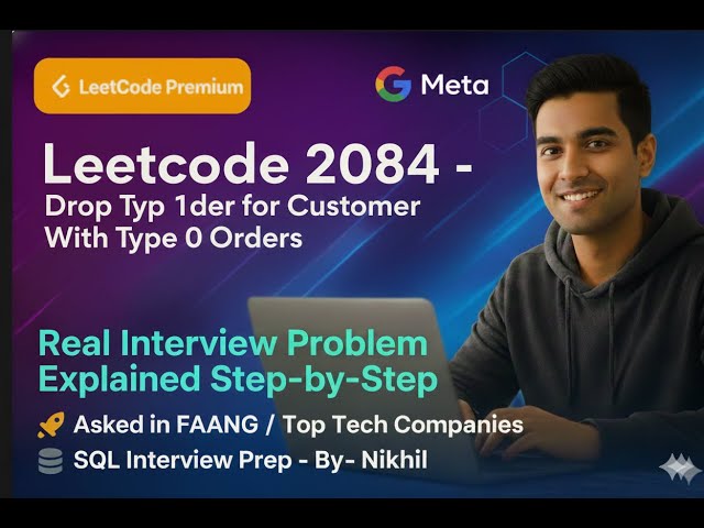 FINALLY SOLVED ✅ LeetCode 2084 | Drop Type 1 Orders | SQL Interview Question @DevVijayChauhan