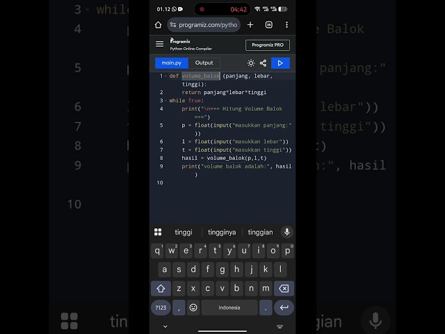 Definition (def) dalam pemrograman python 