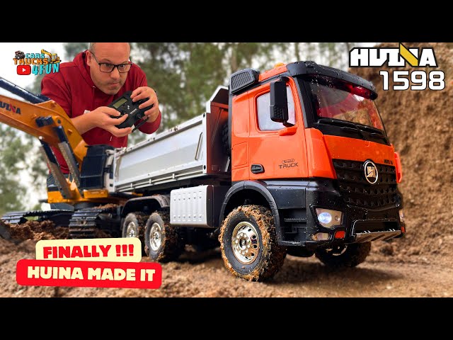 Huina 1598 6X6 RC Dump Truck | Unboxing & First Drive @CarsTrucks4Fun