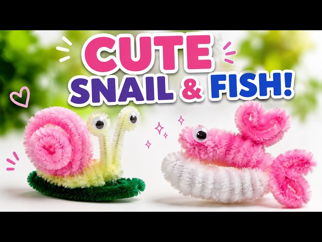 How to make mini snail and mini fish With Pipe Cleaners 🐌🐟 #pipecleanercrafts #origami #easycrafts