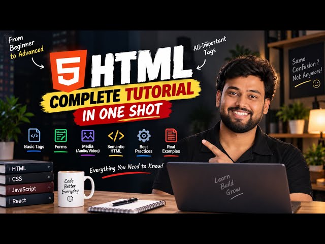 HTML Full Course for Beginners to Advanced | Complete HTML Tutorial in One Shot