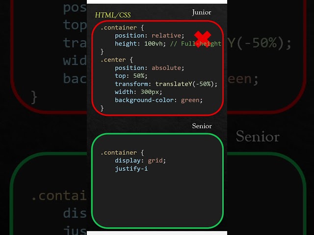 ✅ Place div in center of screen, avoid unnecessary code , performance #shorts #coding