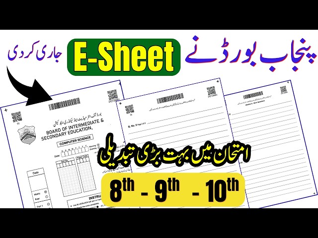 How to Fill E Sheet in Board Exams 2027 | Complete E-Sheet Guide for FBISE & All Punjab Boards