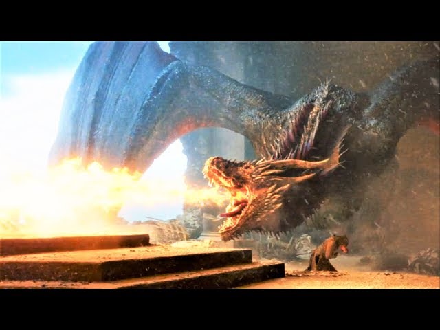 Drogon's Mourns and destroys Iron Throne and Takes her Mother along with Him Scene | GOT 8x06 Finale