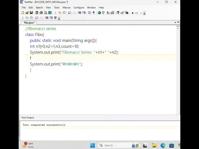 JAVA FIBONACCI SERIES