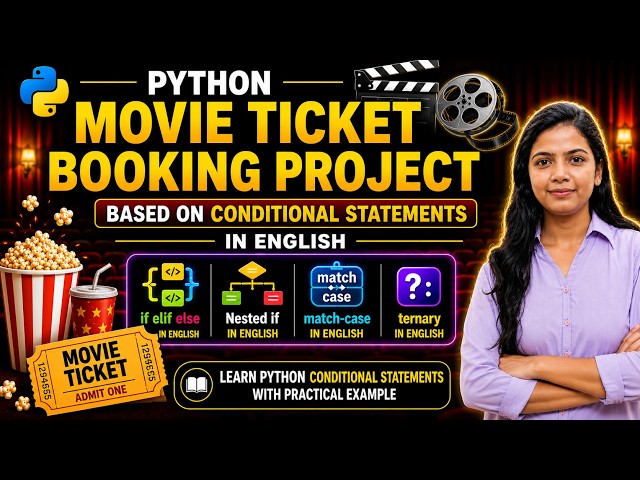 Movie Ticket Booking | if elif else | match case | English | Python Project | Python Magicians Hub
