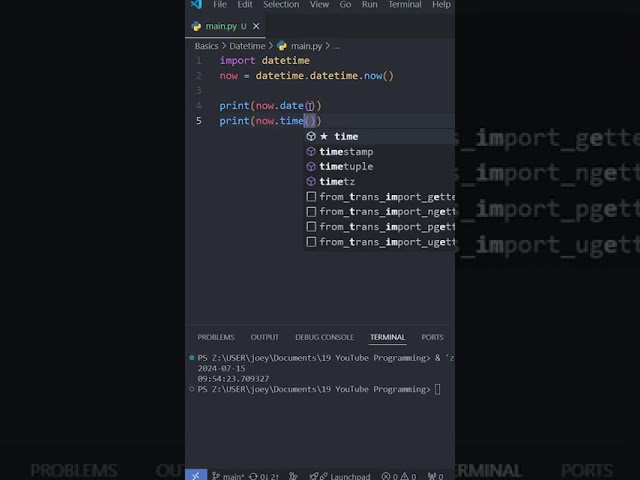 Python tip: current date and time made simple