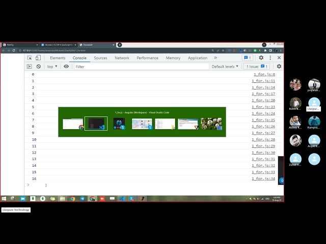 21 Module 2 && Day 4 part 1 && For loop && 19 August 2023
