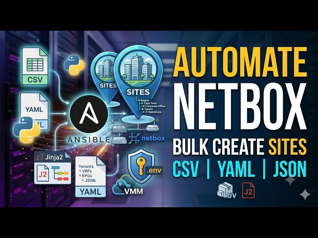 NetBox Automation - Bulk Create Sites from CSV YAML JSON | Ansible Playbook Example