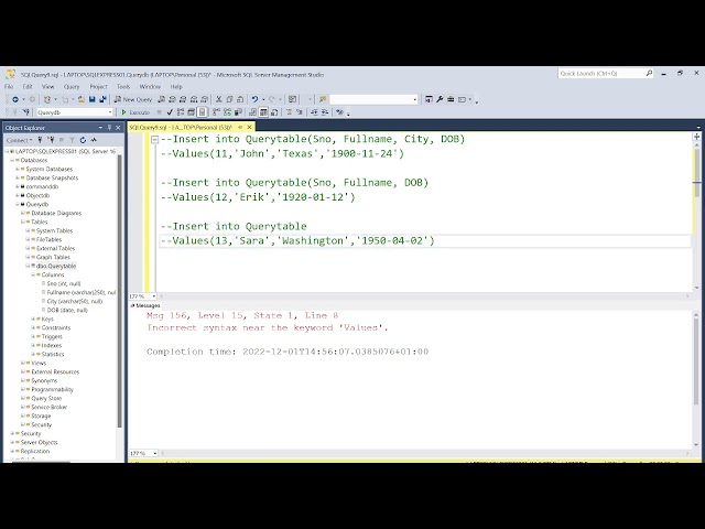 Insert into using sql