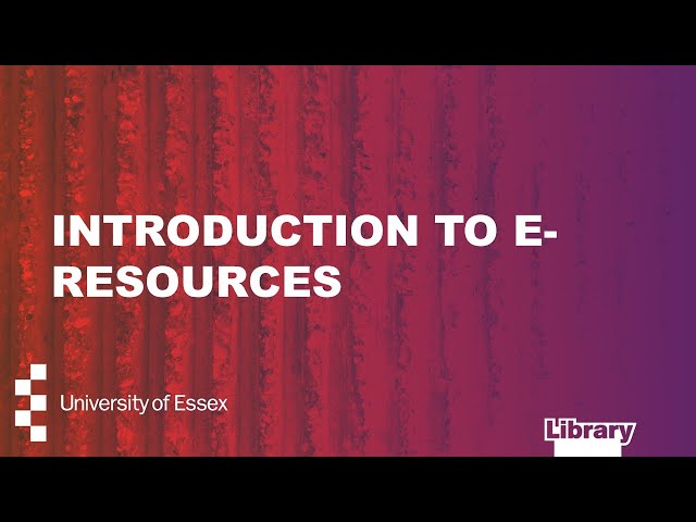 Introduction to e-resources