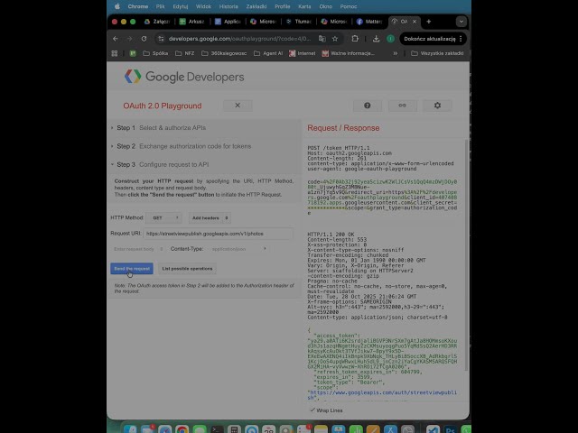 OAuth 2.0 Playground + Google Street View Publish API - check Matterport virtual tour