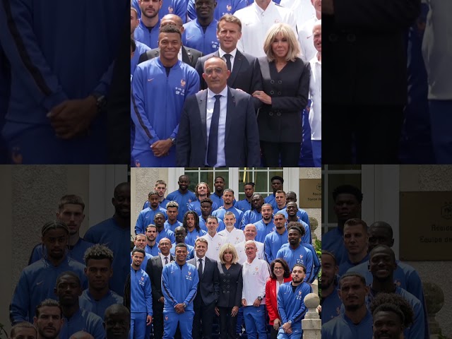 Macron jala a Mbappé para que salga junto a él en su foto