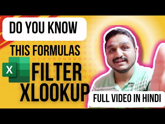 How to Use Filter Formula and Xlookup Formula in Excel|Link photo|Full Excel Tutorial Video in Hindi