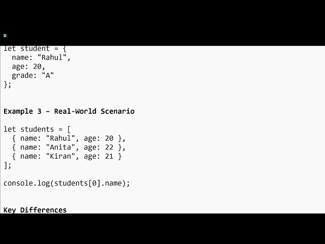 Objects vs Arrays in JavaScript - Day 20