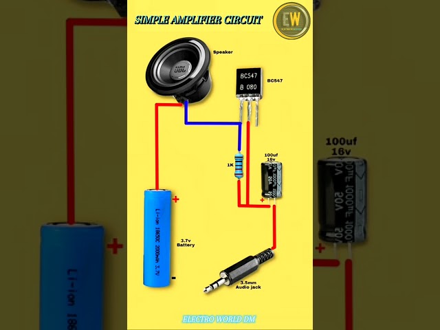 🎵SIMPLE DIY AUDIO AMPLIFIER USING BC547 TRANSISTOR....../ AMPLIFIER MAKING....../ BC547 PROJECT.....